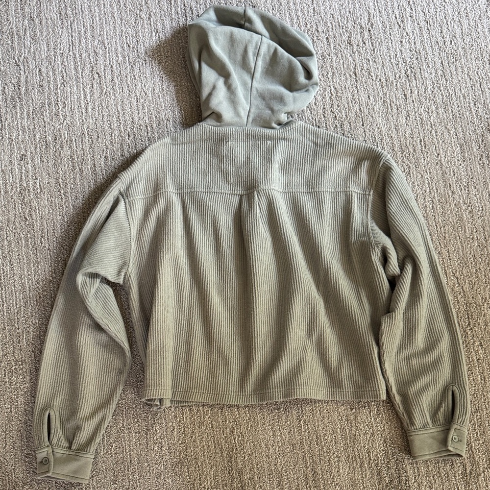 AEO Ribbed Button-Up Hoodie - Picture 5 of 9
